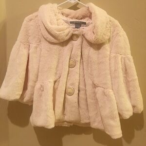 Beige fur-like jacket 3/4 length